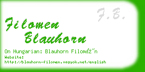 filomen blauhorn business card